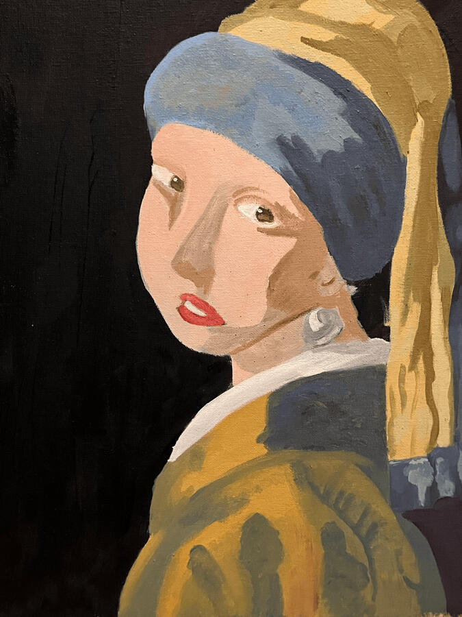 Girl pearl earring Colored